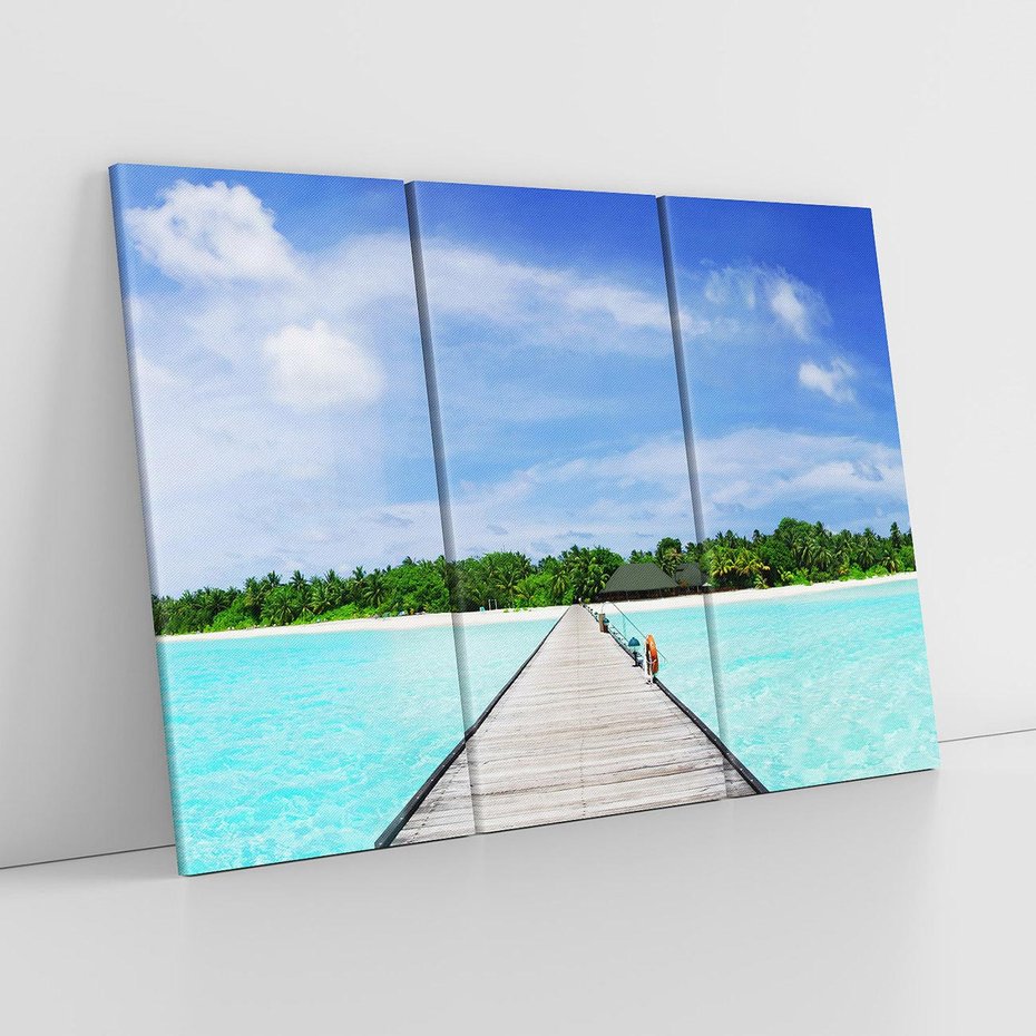 Obraz na płótnie 120x80 - Idylliczne molo na wyspie - plaża, molo