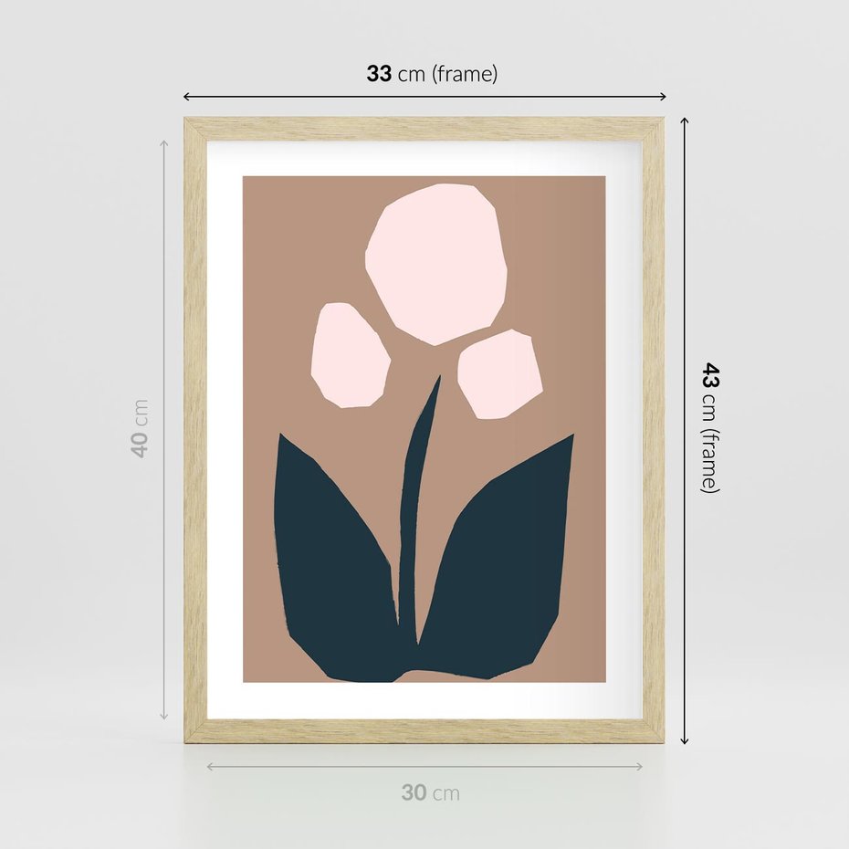 Plakat w ramie 30x40 - Refleksje Boho Przyrody - abstrakcyjny obraz, plakat - rama drewno