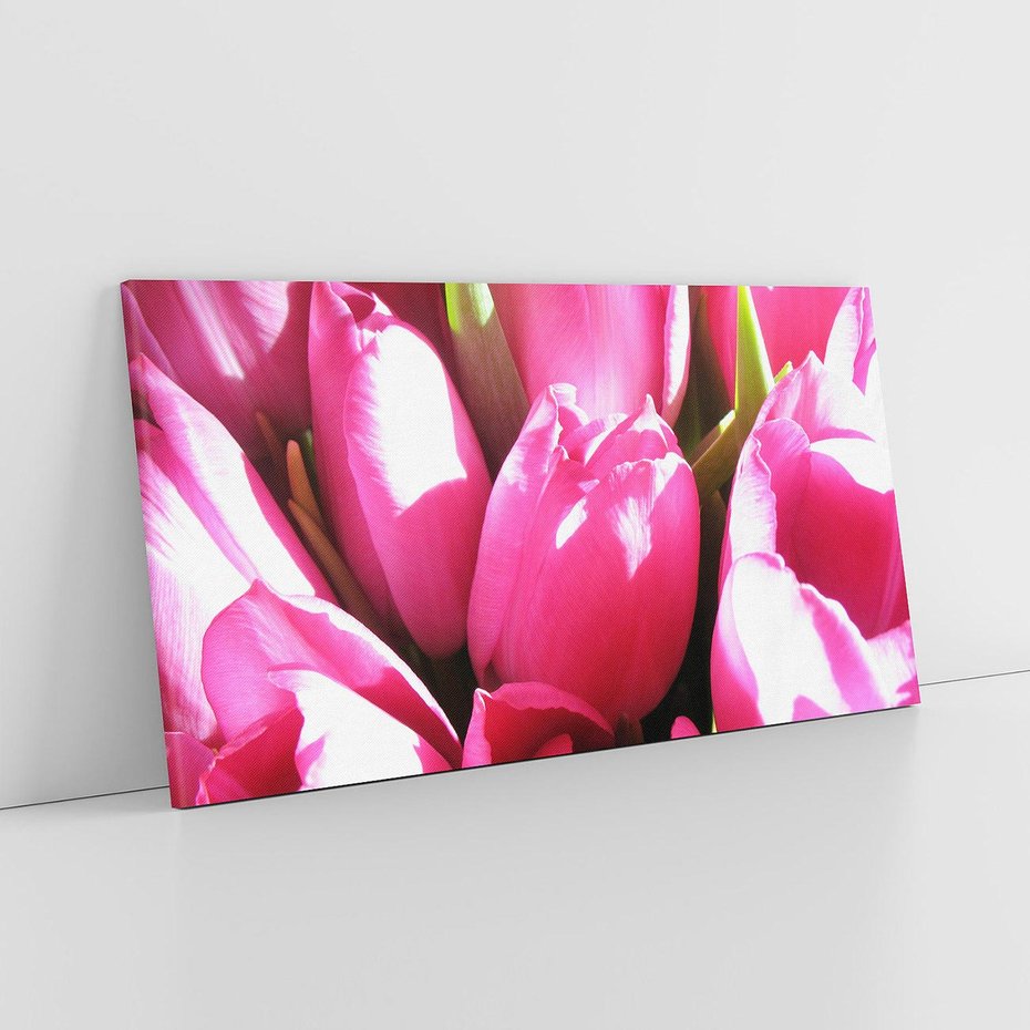 Obraz na płótnie 120x60 - Tulipany w pejzażu - tulipany, kwiaty