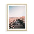 Plakat w ramie 50x70 - Błogie Chwile na Plaży - plaża, zachód słońca wakacje - rama drewno