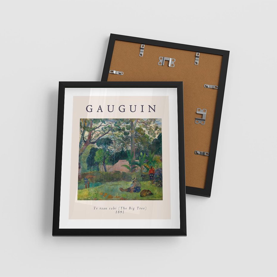 Plakat w ramie 40x50 - Gauguin: Reprodukcja i Typografia - Gauguin, reprodukcja - rama czarna