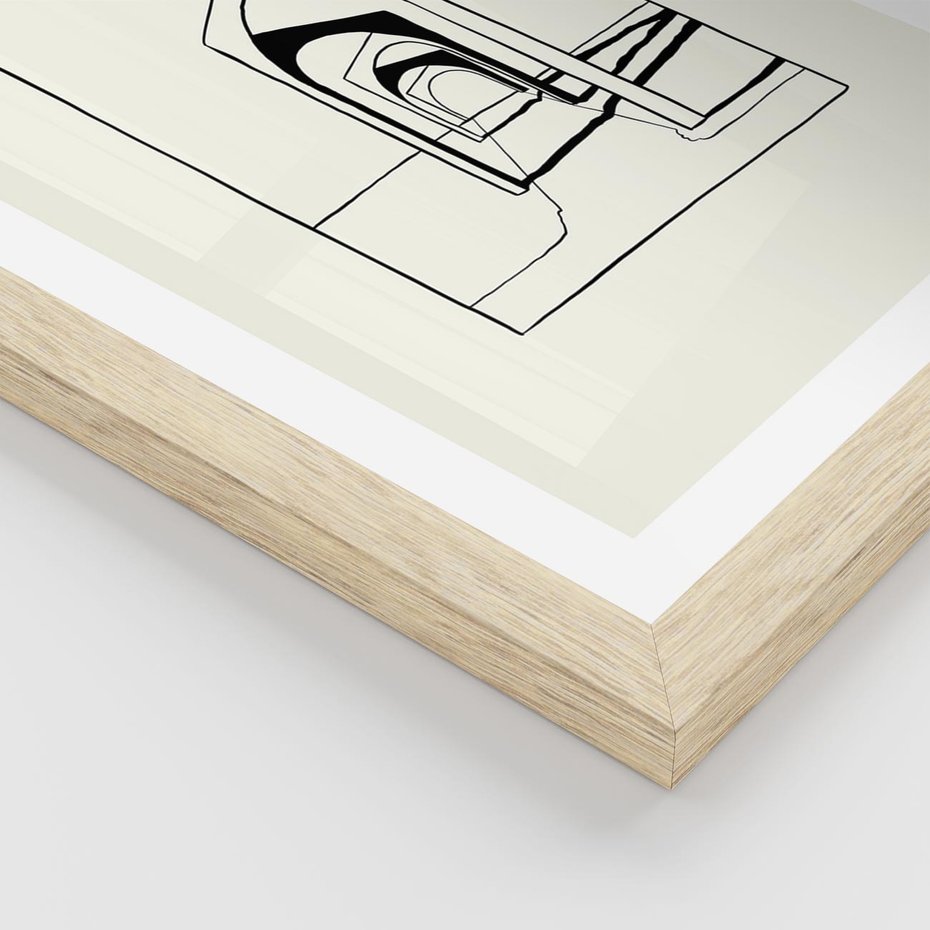 Plakat w ramie 40x50 - Poezja światła i cienia - nowoczesna sztuka, minimalistyczny styl - rama drewno