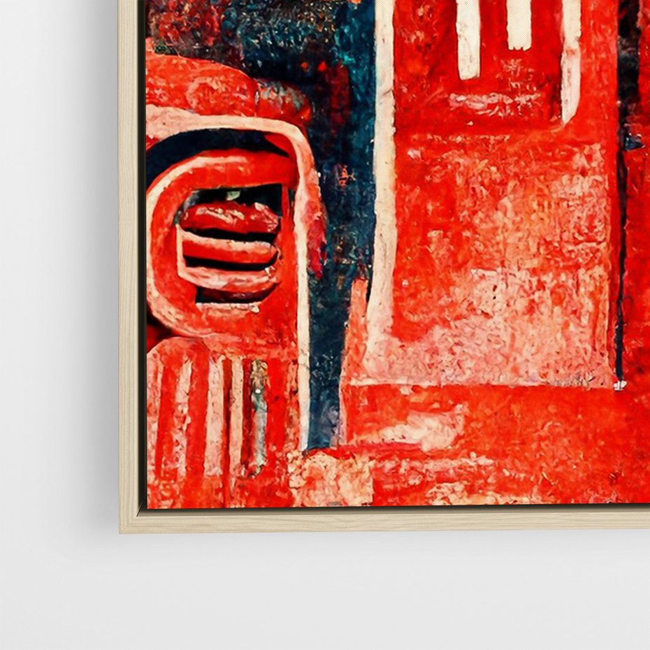 Obraz w ramie 50x70 - Mistyka Wschodnich Światów - orientalna sztuka, nawiązanie do Japonii - rama drewno