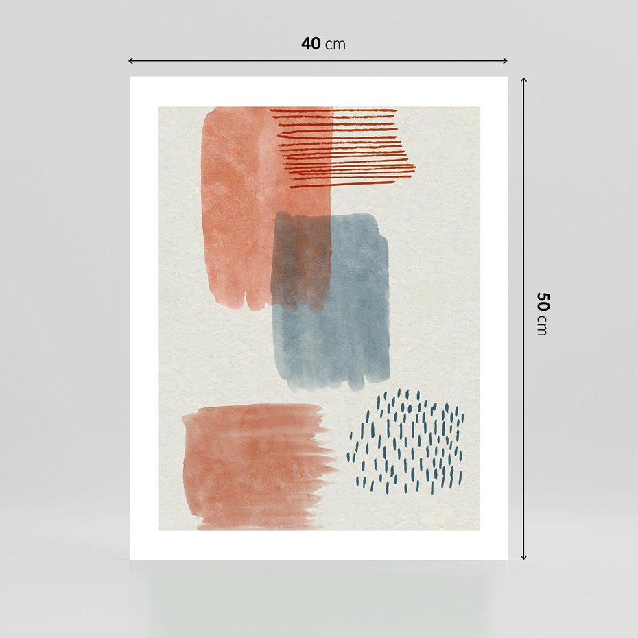 Plakat bez ramy 40x50 - Pastelowa Abstrakcja: Maźnięcia Farbą - abstrakcja, maźnięcia farny