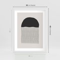 Plakat w ramie 30x40 - Wewnętrzne Widzenia - abstrakcyjna kompozycja, półkole - rama biała