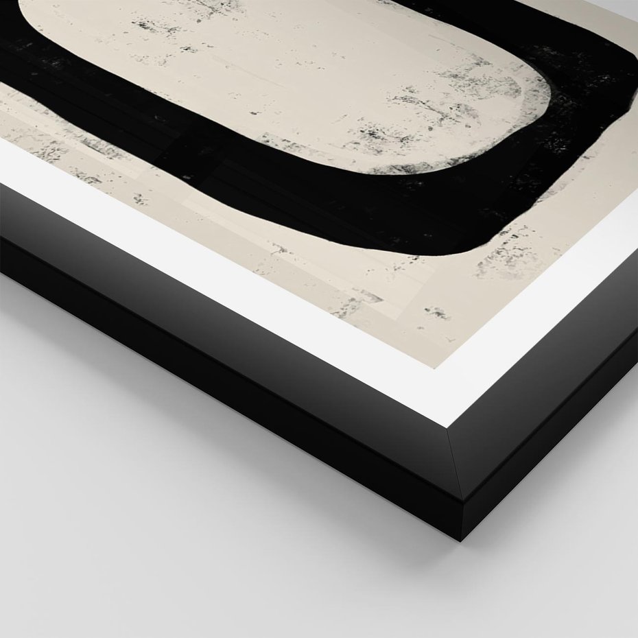 Plakat w ramie 30x40 - Wnętrza Kształtów - abstrakcja, minimalizm - rama czarna
