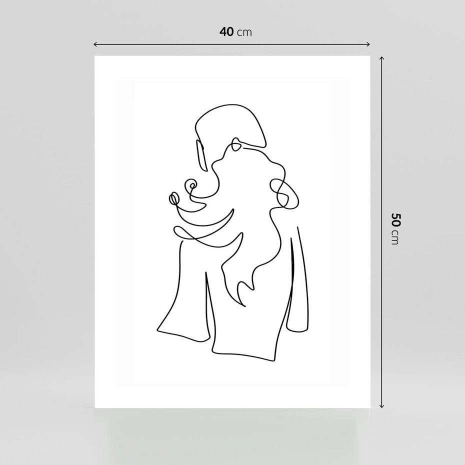 Plakat bez ramy 40x50 - Zaklęte Linie - szkic kobiety, jedną linia
