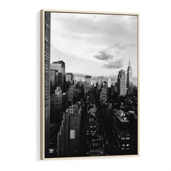 Obraz w ramie 80x120 - Wibracje Miejskiego Życia - miasto, wieżowce - rama drewno