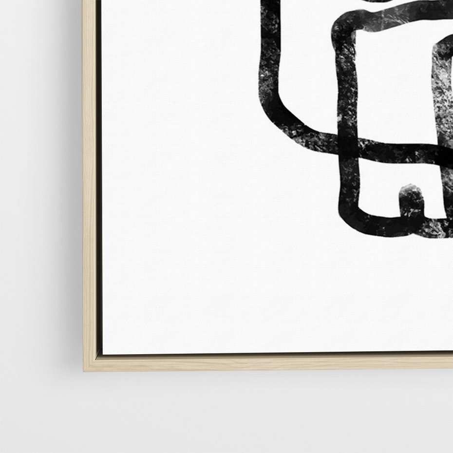 Obraz w ramie 50x70 - Portret Kociej Duszy - szkic kota, prymitywizm - rama drewno