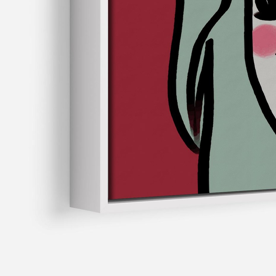 Obraz w ramie 50x50 - Ekspresja Linii - nowoczesny plakat, mocna linie - rama biała