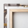 Obraz na płótnie 60x60 - Szaro-złote Wibracje - abstrakcyjne kształty, szerokie linie