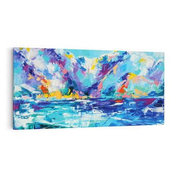 Obraz na płótnie 120x60 - Mistyka Górskich Marzeń - abstrakcja, pejzaż gór