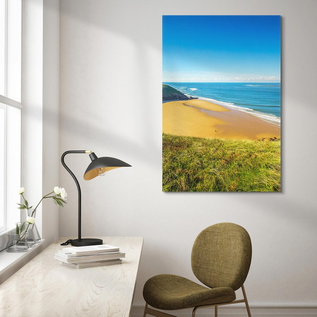 Obraz na płótnie 80x120 - Morze na Plaży - Błękitne Rajskie Zakątki - morze, plaża