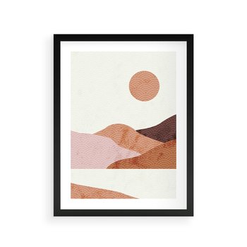 Plakat w ramie 40x50 - Górskie Wzory - nowoczesna sztuka, góry - rama czarna