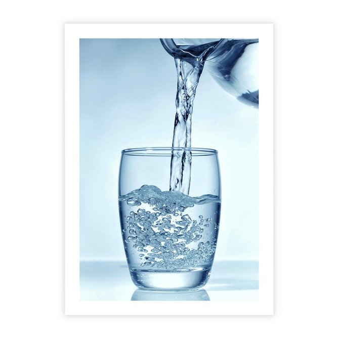 Plakat bez ramy 30x40 - Chłodząca szklanka wody - szklanka, wody