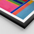 Plakat w ramie 40x50 - Wnętrza Rozplątanych Barw - abstrakcyjny geometryczny obraz olejny, kolorowe pasy - rama czarna