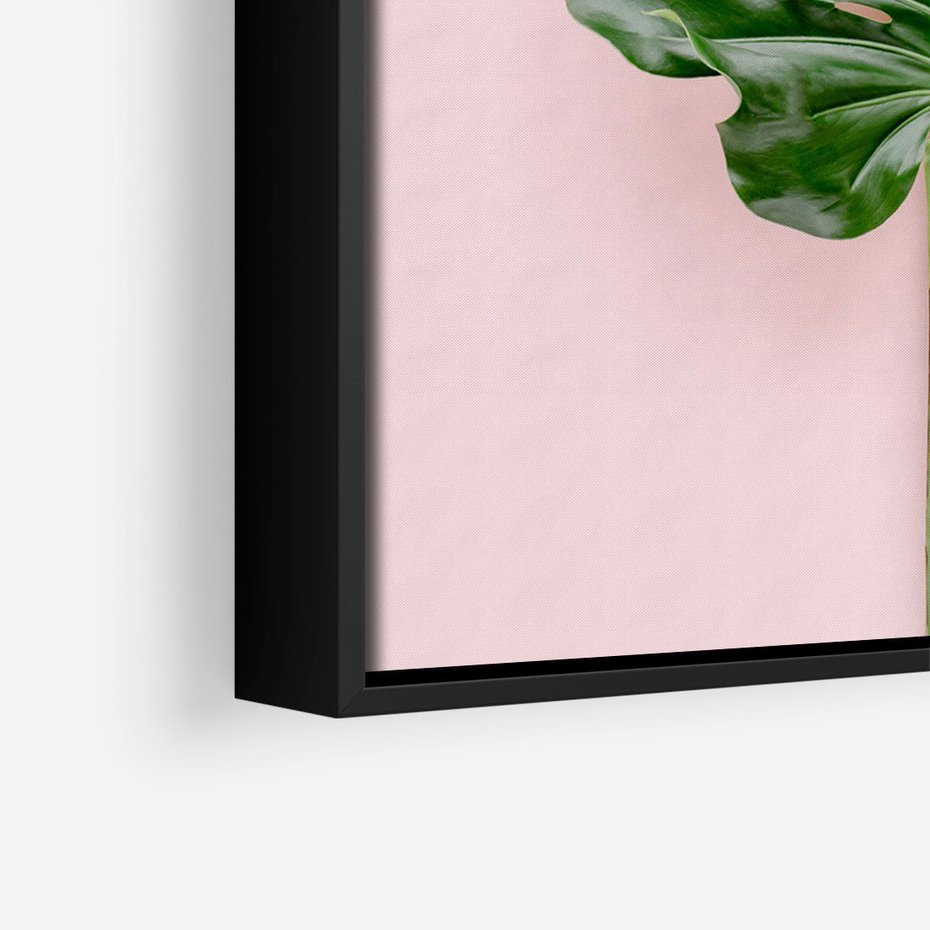 Obraz w ramie 50x70 - Egzotyczna Roślinność - liście, monstera - rama czarna