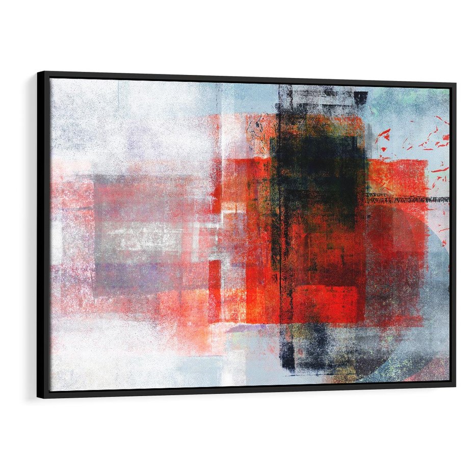 Obraz w ramie 70x50 - Burza Emocji - wyrazista abstrakcyjna sztuka, dramatyzm - rama czarna