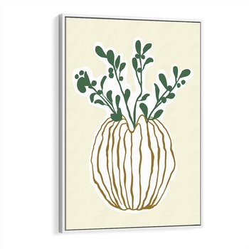 Obraz w ramie 80x120 - Przenikające Formy - abstrakcyjny plakat, kwiaty - rama biała