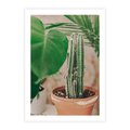 Plakat bez ramy 21x30 - Boho Urok - kaktus w doniczce, gliniana doniczka