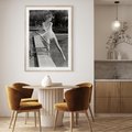 Plakat w ramie 50x70 - Retro Basen - retro zdjęcie, czarno białe - rama drewno