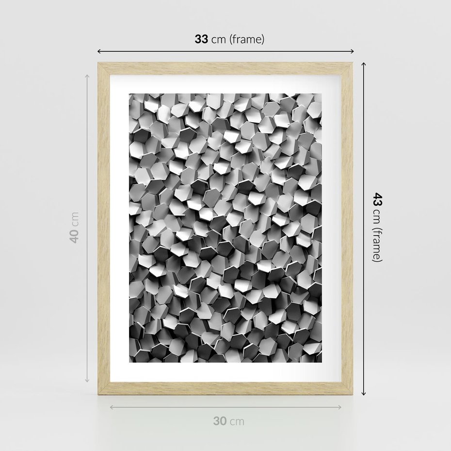 Plakat w ramie 30x40 - Odkryj głębię sztuki - graficzne, 3D - rama drewno