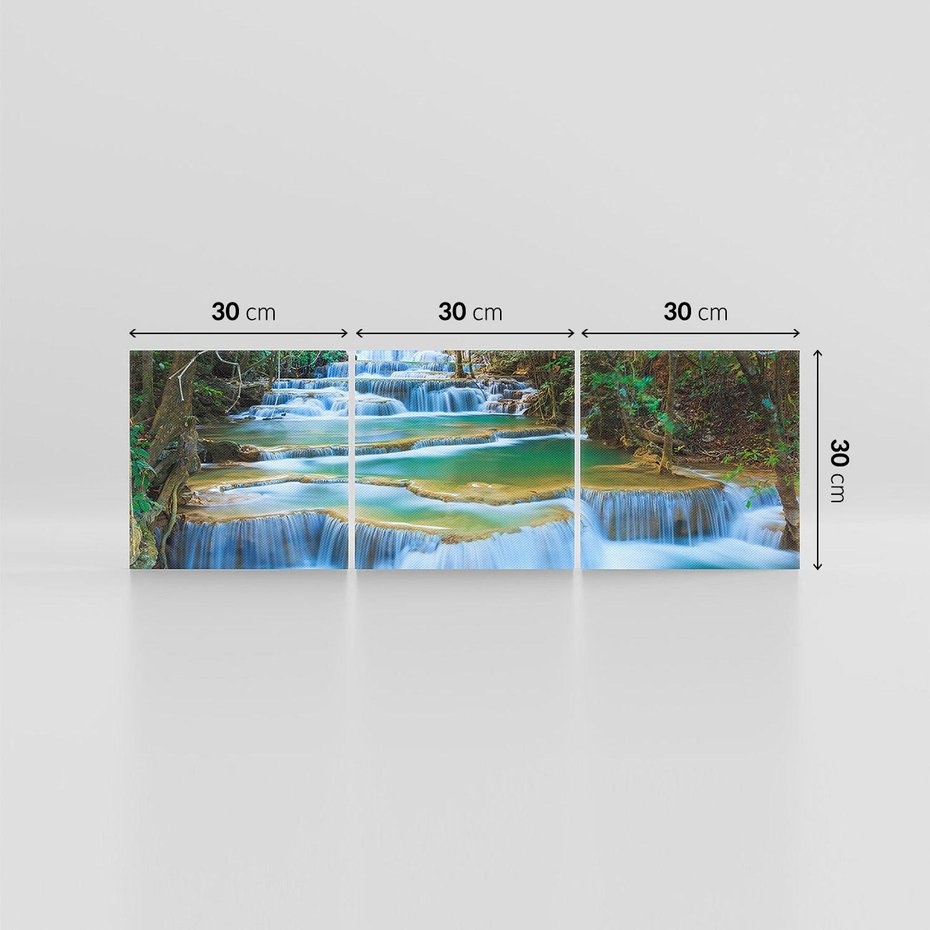 Obraz na płótnie 90x30 - Magia tajlandzkich wodospadów - wodospady, Tajlandia