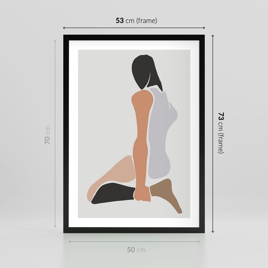 Plakat w ramie 50x70 - Widok Abstrakcyjny - abstrakcyjny obraz, minimalizm - rama czarna