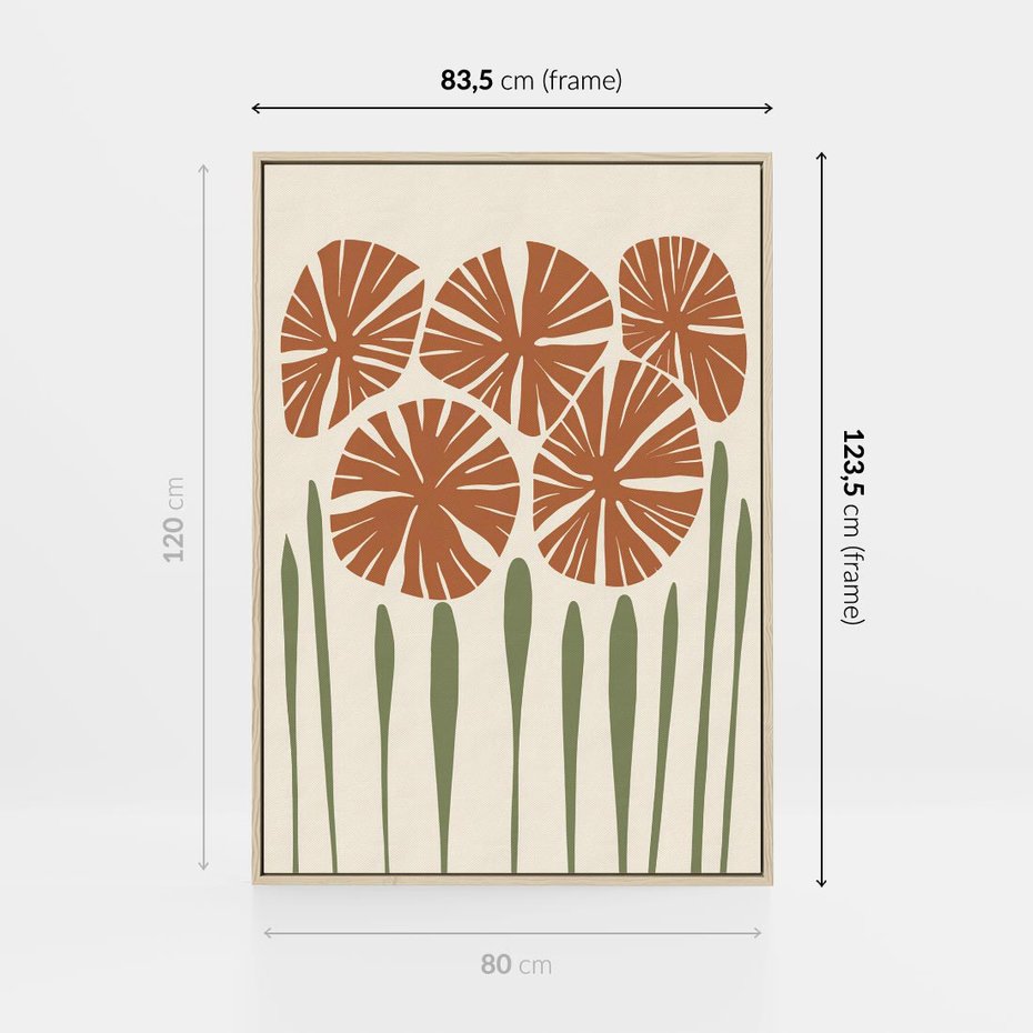 Obraz w ramie 80x120 - Akwarelowe Echa Przyrody - kwiaty, nowoczesny plakat - rama drewno