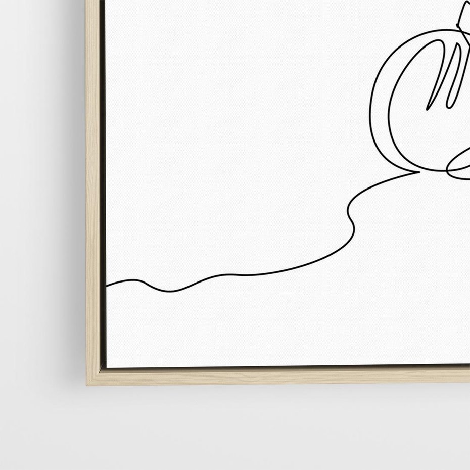 Obraz w ramie 80x80 - Minimalistyczna Przejażdżka - szkic, minimalizm - rama drewno