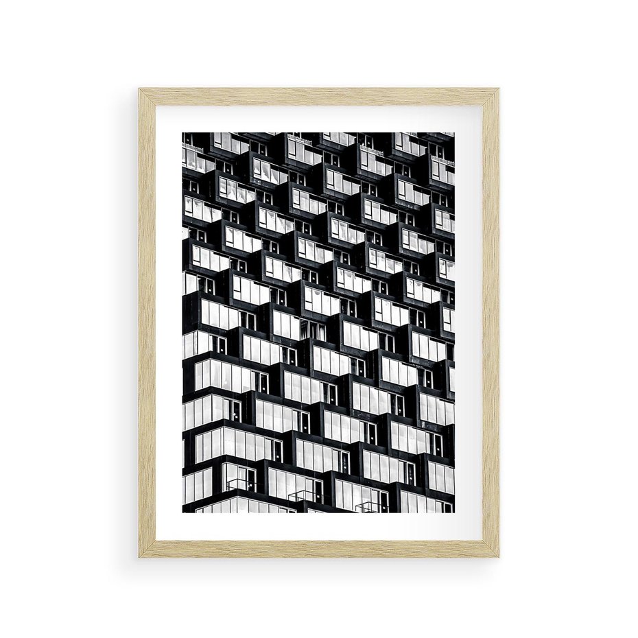 Plakat w ramie 30x40 - Elegancja Wysokości - architektura, wieżowiec - rama drewno