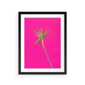 Plakat w ramie 30x40 - Retro Stylizacja - palma, liście - rama czarna