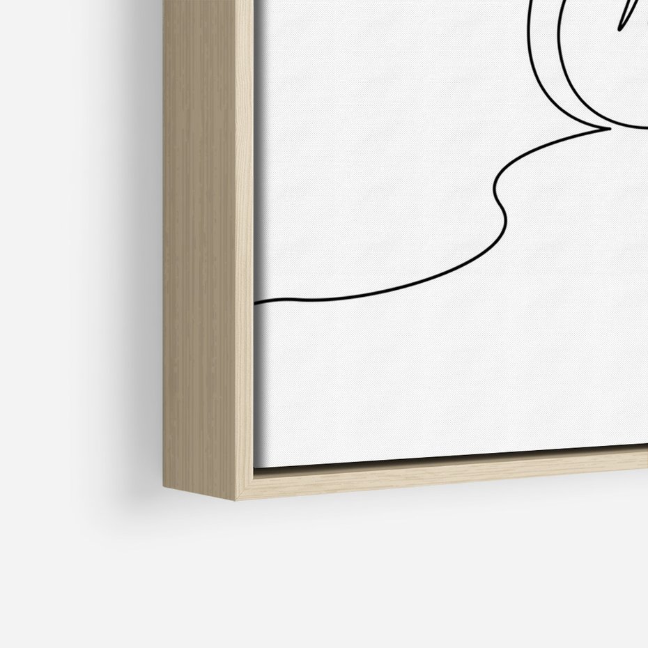 Obraz w ramie 70x100 - Minimalistyczna Przejażdżka - szkic, minimalizm - rama drewno