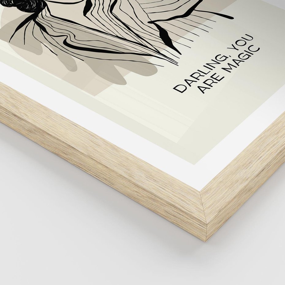 Plakat w ramie 30x40 - Sztuka Kobiecej Osobowości - nowoczesna grafika, kobieta - rama drewno