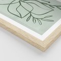 Plakat w ramie 30x40 - Energetyczne Odrodzenie Natury - abstrakcyjne delikatne zielone linie, podobne do gałęzi kwiatów - rama drewno