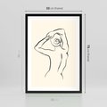 Plakat w ramie 50x70 - Tajemniczy Rytm - kobieta, posąg - rama czarna