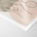 Plakat bez ramy 21x30 - Kobieta w Linii: Akwarelowa Harmonia - kobieta one line, grafika