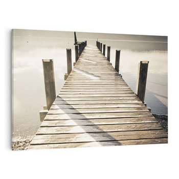 Obraz na płótnie 100x70 - Idylliczny pomost nad jeziorem - pomost, jezioro