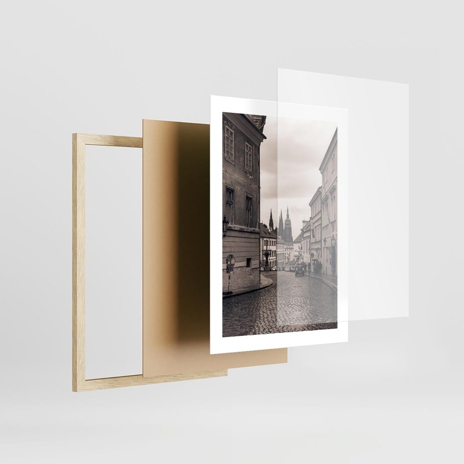 Plakat w ramie 30x40 - Przygoda Na Horyzoncie - uliczka, perspektywa - rama drewno