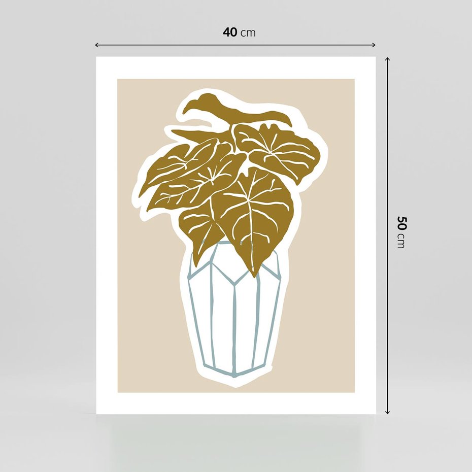 Plakat bez ramy 40x50 - Bezgraniczne Marzenia - nowoczesna kompozycja, liście monstery w wazonie