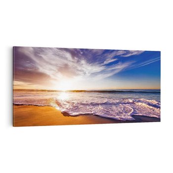 Obraz na płótnie 120x60 - Fale nad morzem - morze, plaża