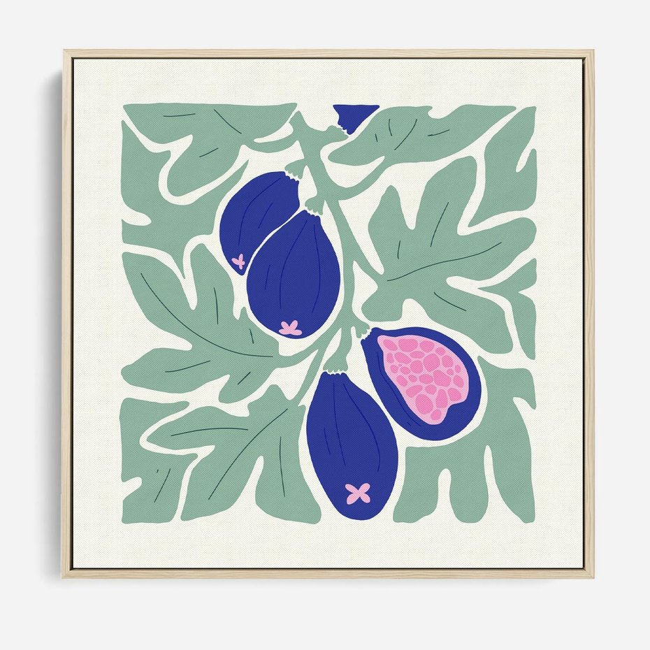 Obraz w ramie 50x50 - Symfonia Przestrzeni - figi, plakat - rama drewno