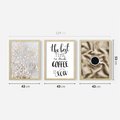 Zestaw obrazy w ramie 40x50 galeria - Kawa, typografia, kwiaty - rama drewno