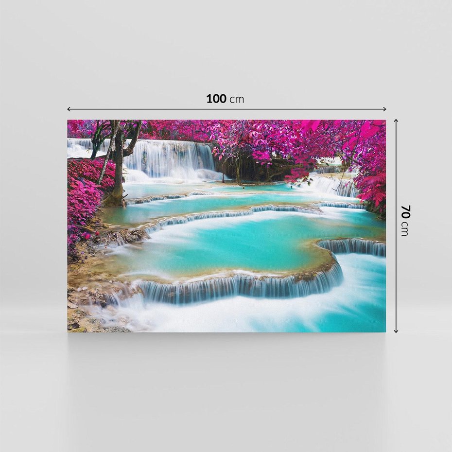 Obraz na płótnie 100x70 - Tajlandzki Wodospad: Moc Natury - Tajlandia, wodospad