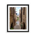 Plakat w ramie 40x50 - Perspektywa malowniczej uliczki - uliczka, perspektywa - rama czarna