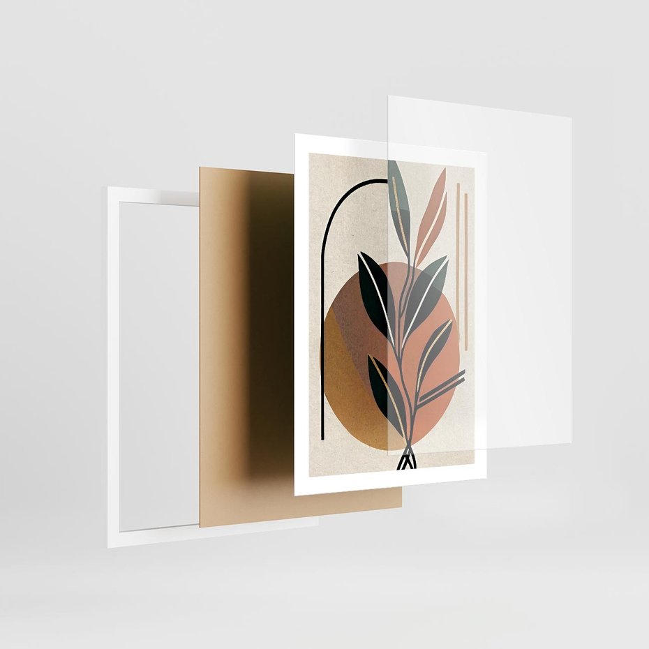 Plakat w ramie 50x70 - Boho Impulsy Kreatywności - boho obraz, abstrakcja - rama biała