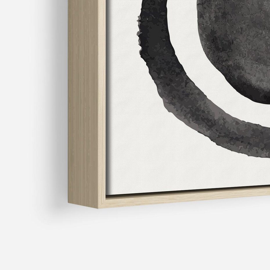 Obraz w ramie 80x80 - Bezgraniczne Widoki - abstrakcyjne plamy okręgi, akwarelowe - rama drewno