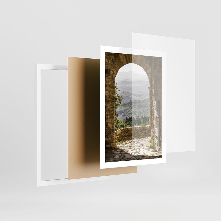 Plakat w ramie 50x70 - Słoneczne Piękno Włoch i Prowansji - Włochy, Prowansja - rama biała