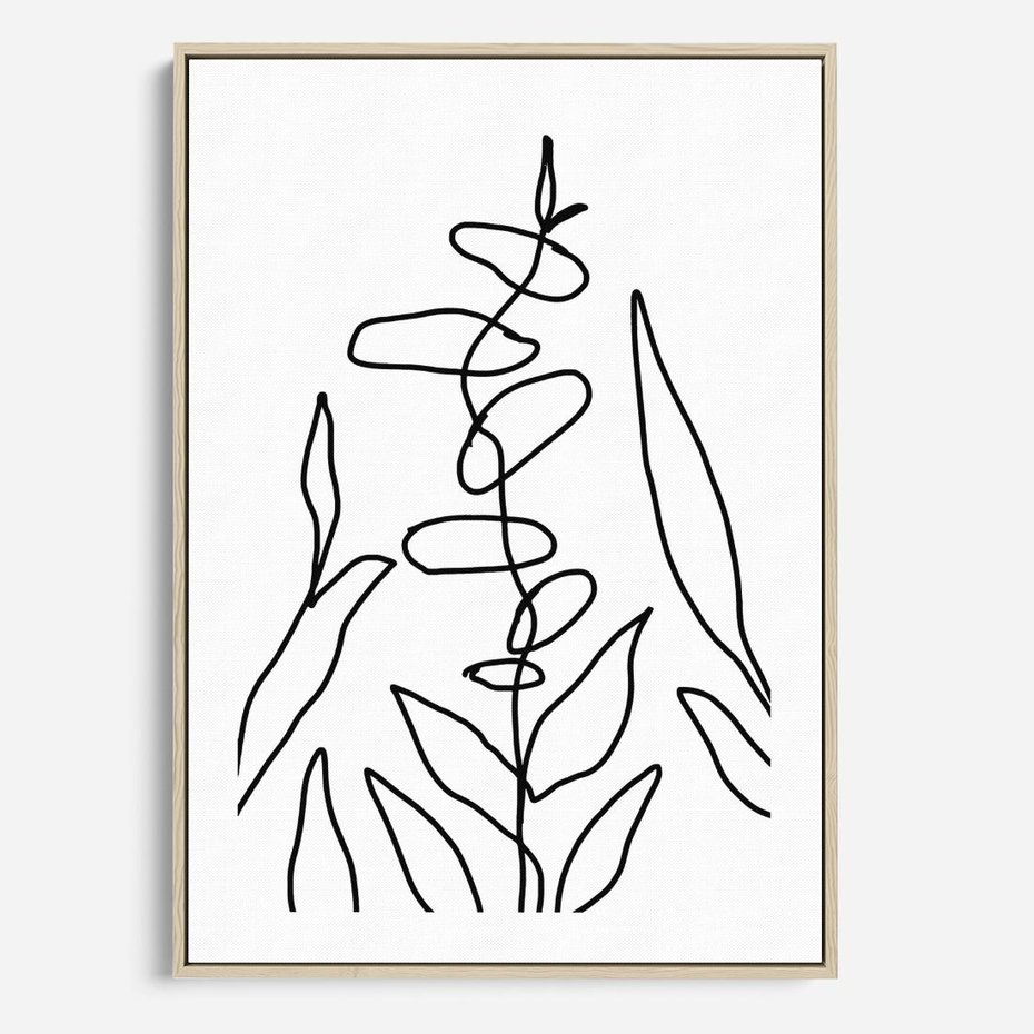 Obraz w ramie 80x120 - Konturem Naznaczone - mroczna sztuka, minimalizm - rama drewno