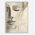 Obraz w ramie 70x100 - Tylko Zamknij Oczy - twarz kobiety, zamknięte oczy - rama biała